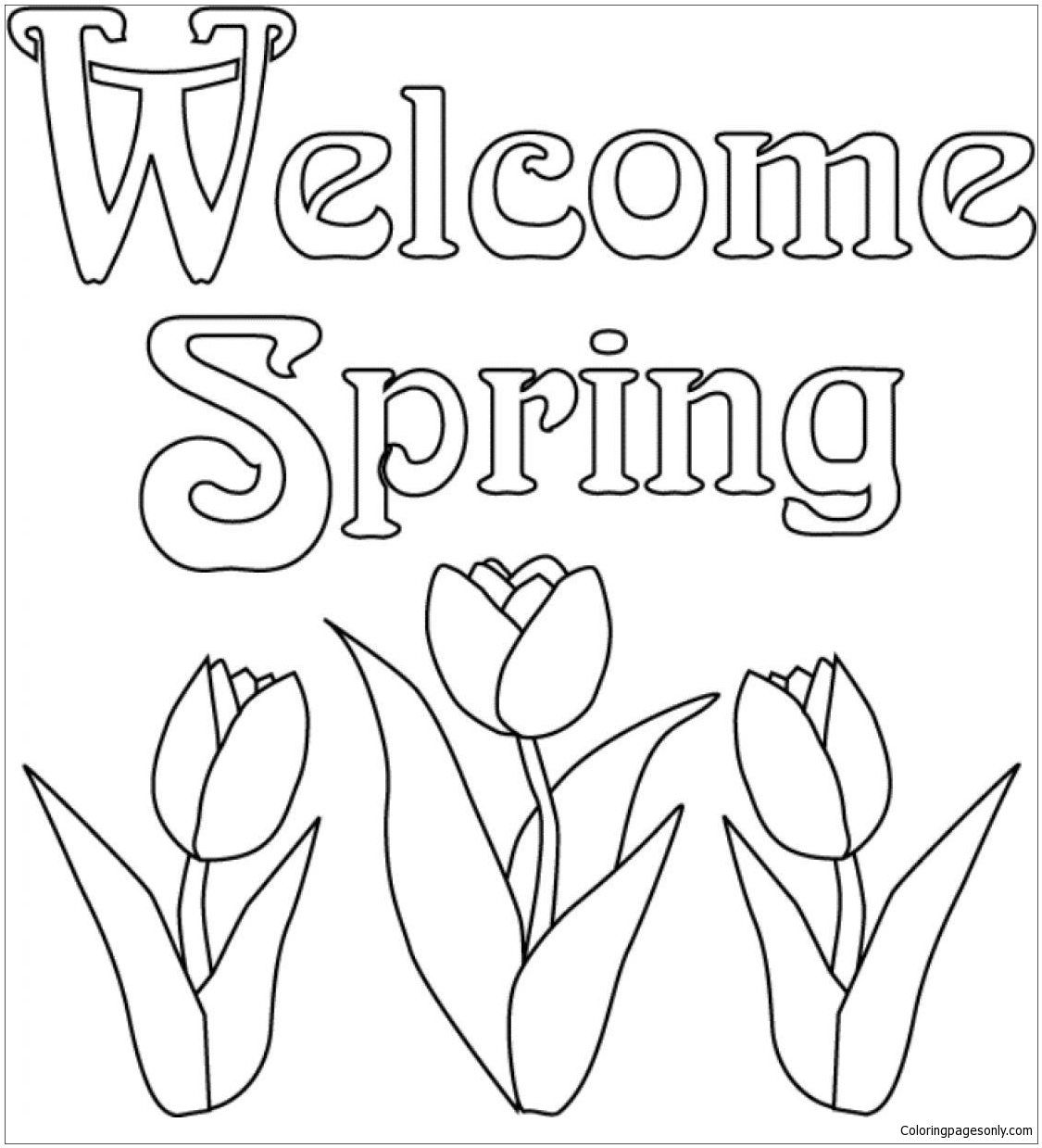 Welcome Coloring Pages Welcome Spring Coloring Page Free Coloring Pages Online