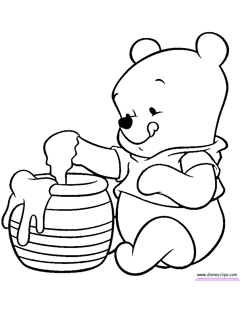 Winnie The Pooh Coloring Pages Online Ba Pooh Coloring Pages Disneyclips