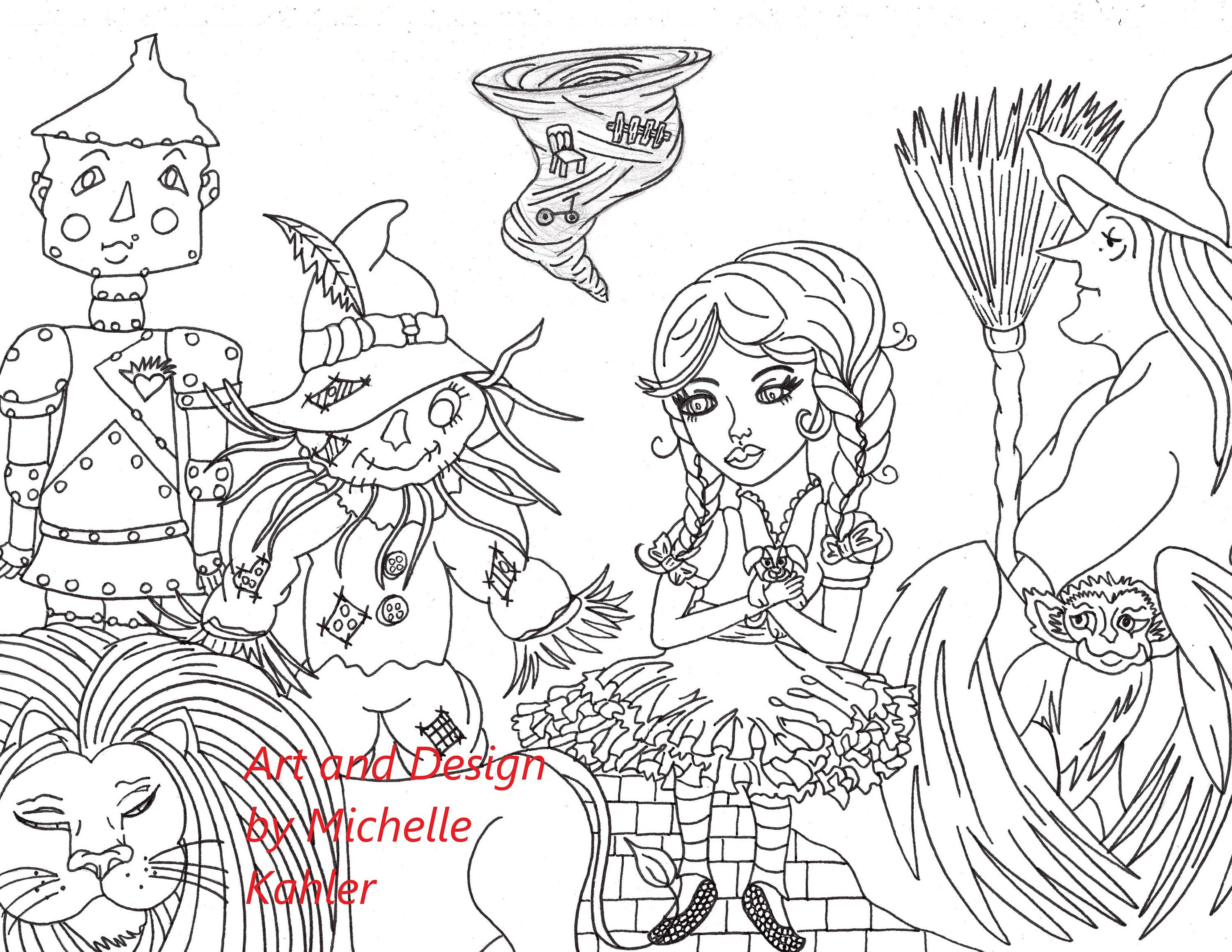 Wizard Of Oz Printable Coloring Pages 4 Printable Coloring Pages Of Wizard Of Oz The Little Mermaid Thumbilina And Princess And The Pea Inktober Fairy Tale Theme