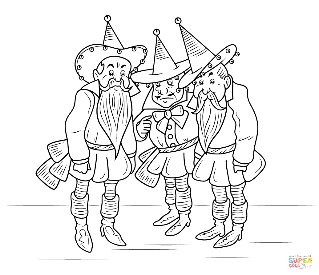 Wizard Of Oz Printable Coloring Pages Wizard Of Oz Munchkins Coloring Page Free Printable Coloring Pages