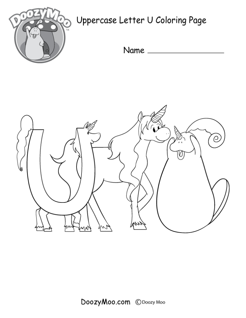 Word Coloring Page Generator Coloring Coloring Pages Cute Uppercase Letter U Page Free