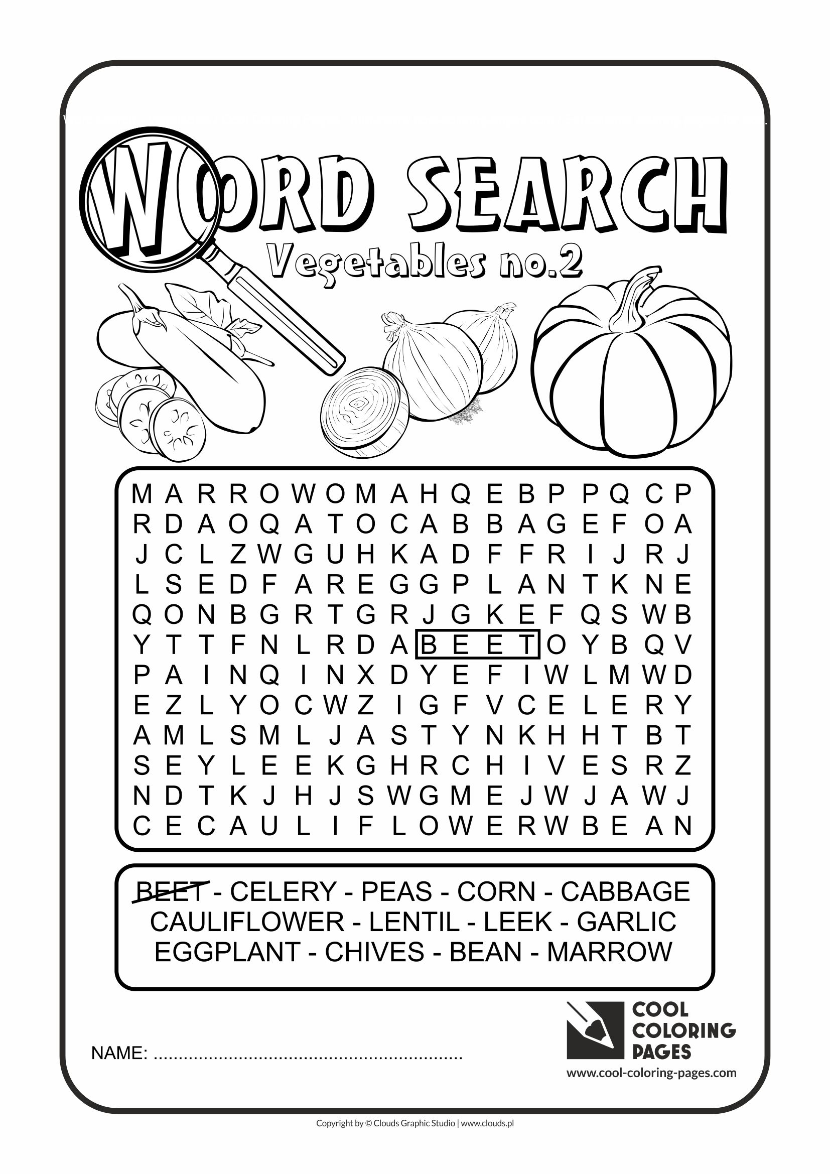 Word Search Coloring Pages Cool Coloring Pages Word Search Vegetables No 2 Cool Coloring