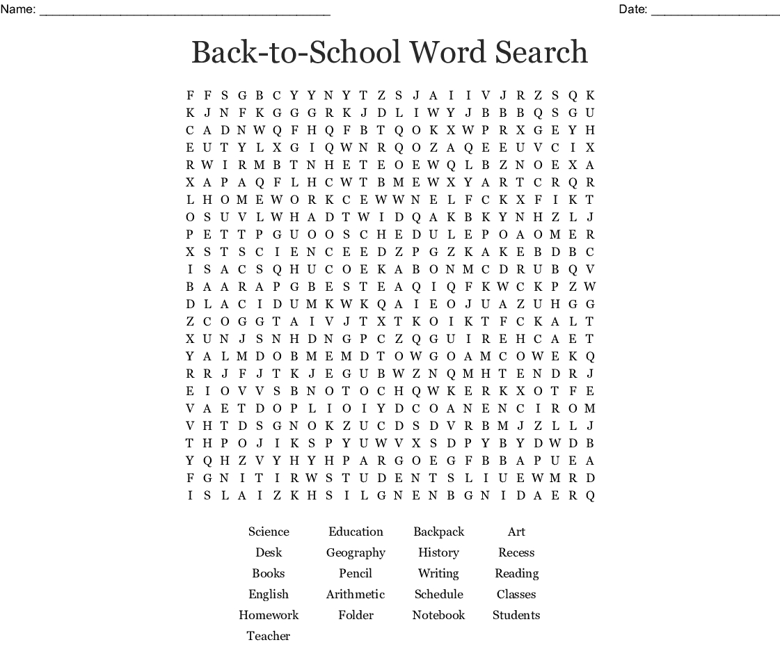 Word Search Coloring Pages Printable Back To School Word Search Coloring Pages For Kids