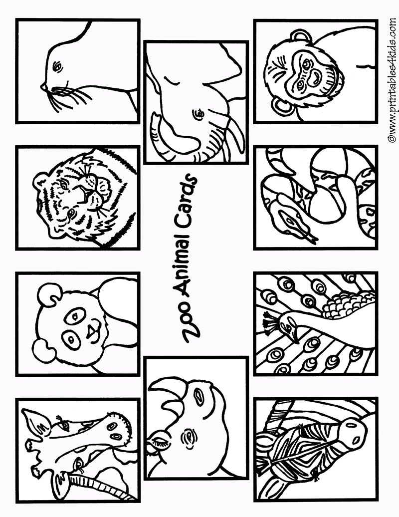 Word Search Coloring Pages To Print Coloring Pages Coloring Pages Fantastic Zoo Animals Cards1