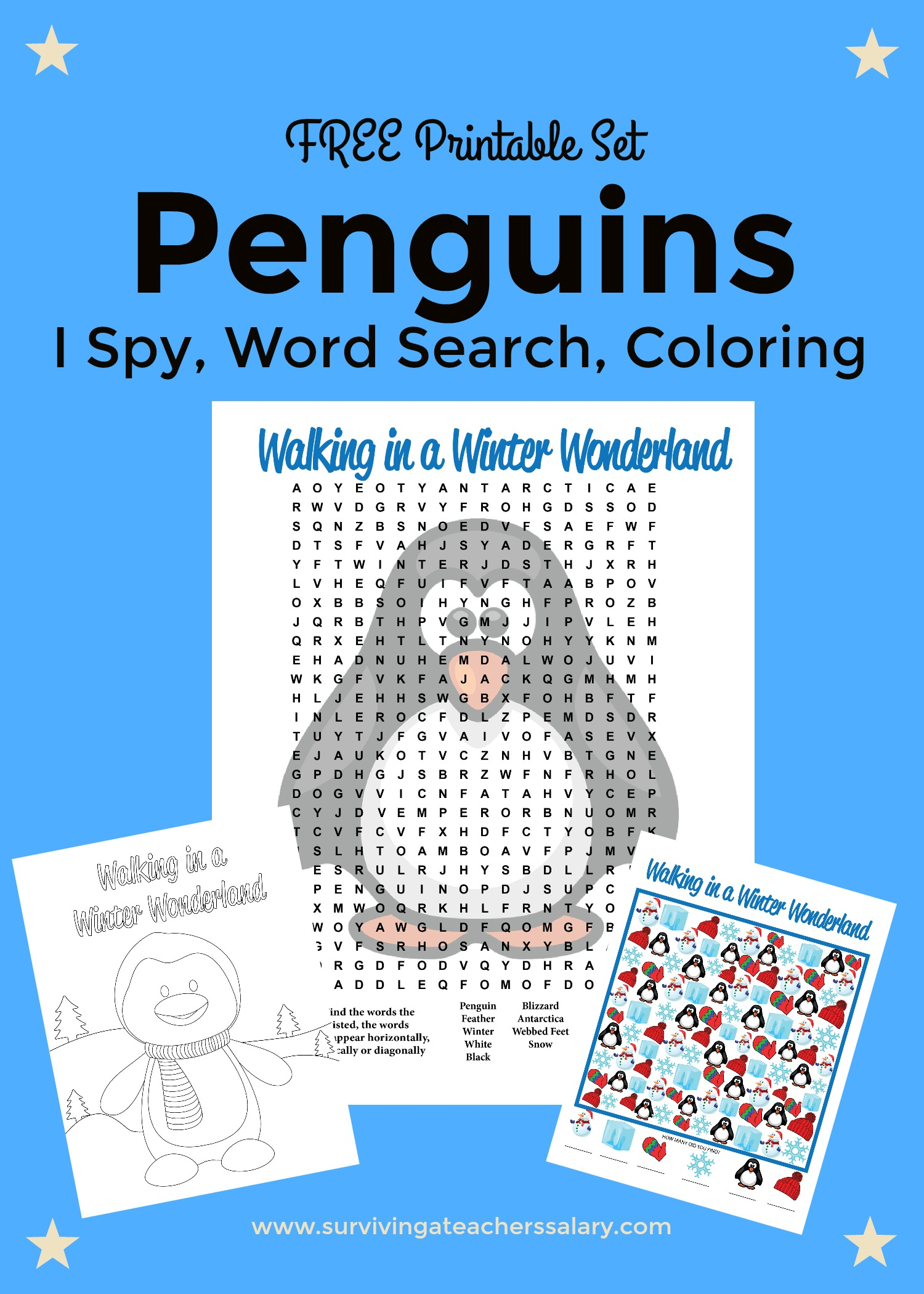 Word Search Coloring Pages To Print Free Printable Penguins Worksheets Coloring Sheet Word Search I Spy