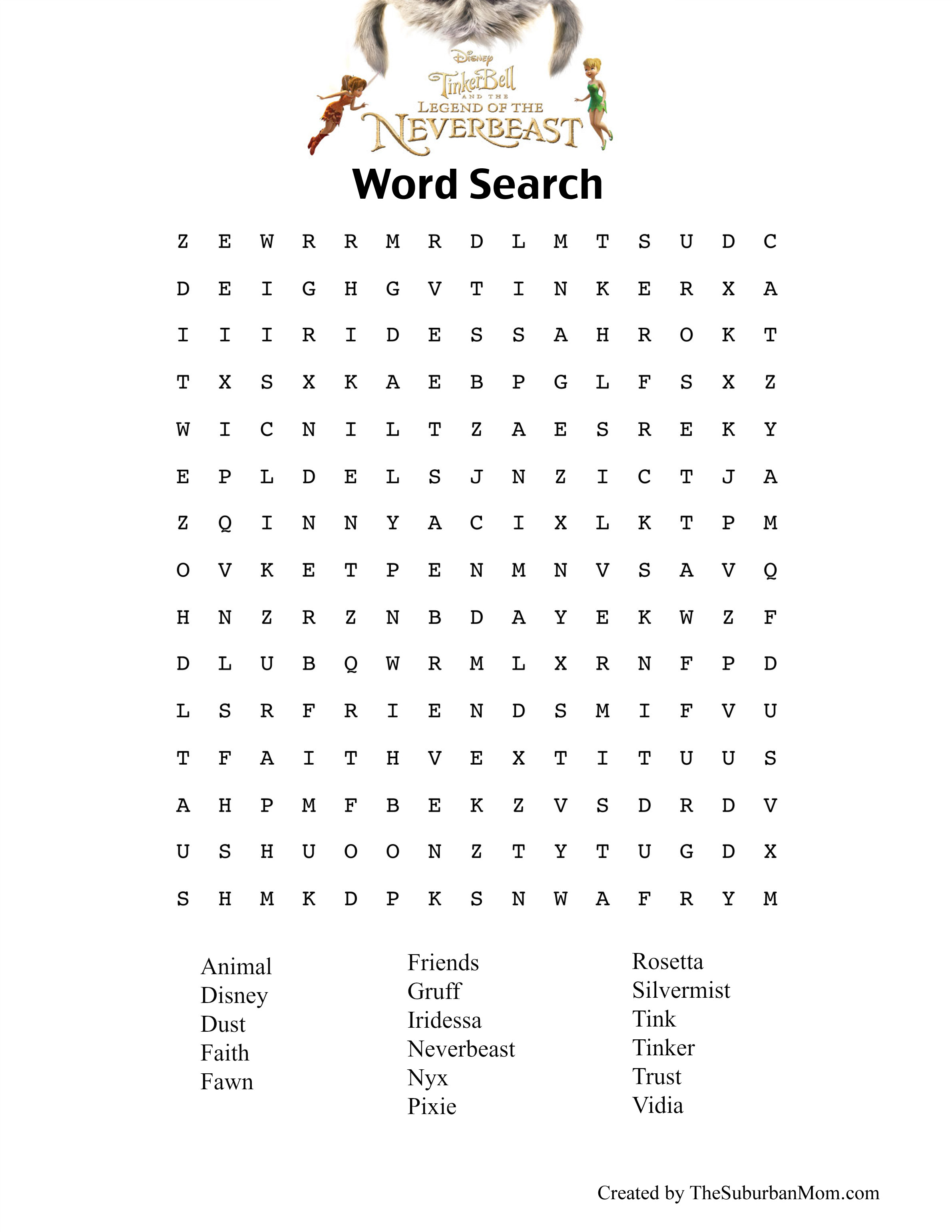 Word Search Coloring Pages To Print Tinkerbell Word Search And Coloring Pages